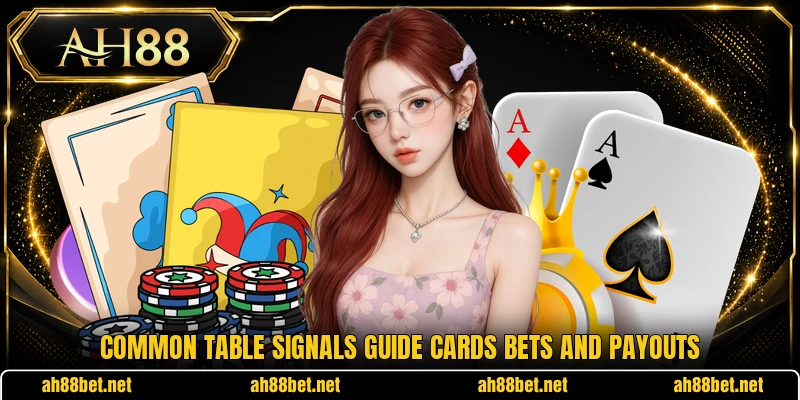 Common table signals guide cards bets and payouts