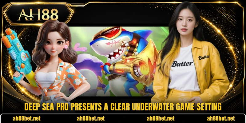 Deep Sea Pro presents a clear underwater game setting