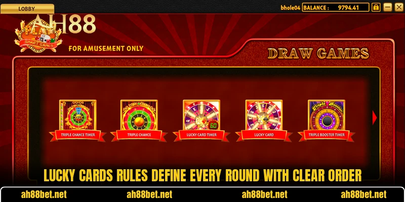 Lucky Cards rules define every round with clear order Lucky Cards rules define every round with clear order