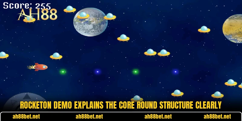 Rocketon demo explains the core round structure clearly